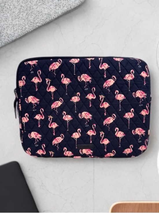Vera Bradley Handbags - Vera Bradley Laptop Sleeve Case - Flamingo Fiesta 13-14”- Navy & Pink Quilted